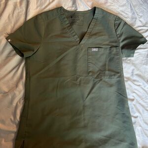 Small Figs Moss Green Scrub Top